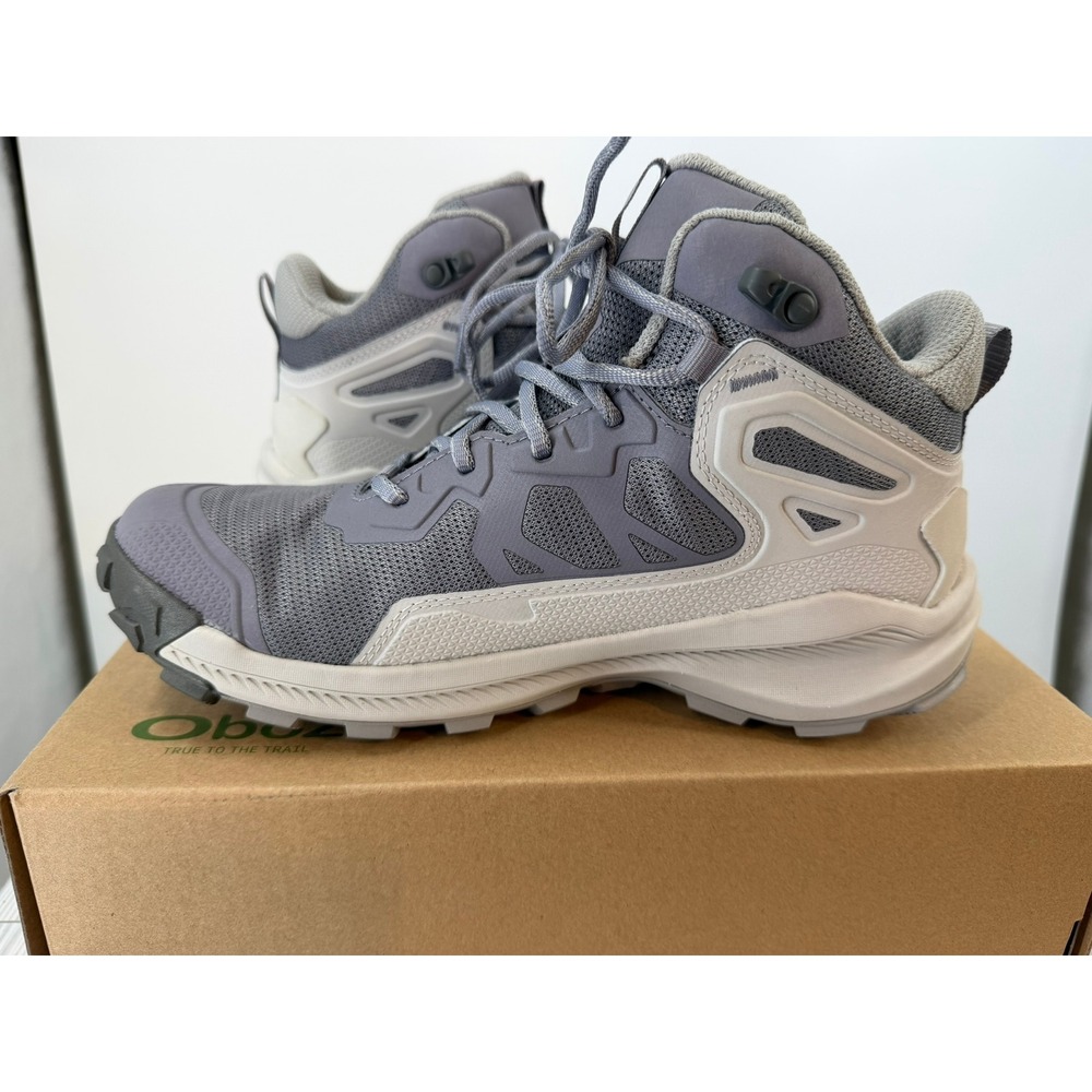Oboz Katabatic Mid Women 9.5 Mineral Grey Purple Hiking Boots‎ Sneaker Regular